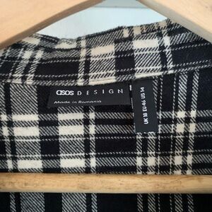 ASOS Black and White Plaid Button-Down Shirt